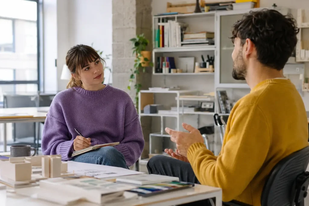 Young adult testing a career through an informational interview