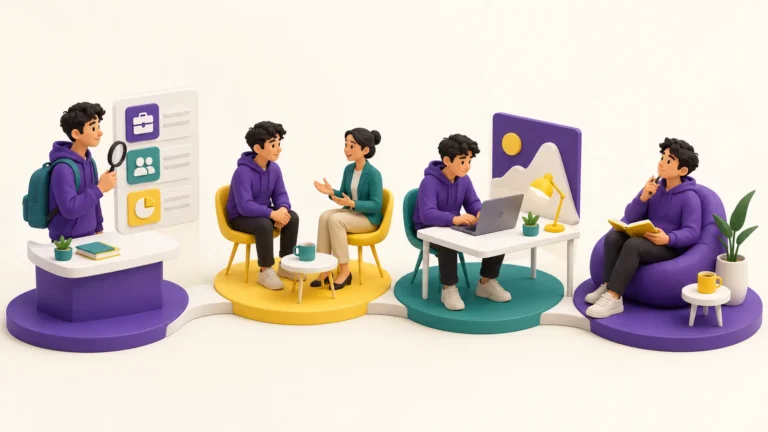 Career experiment process using research conversations simulations and reflection
