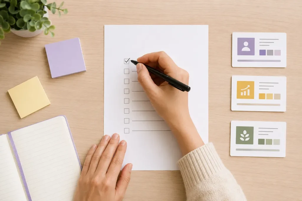 Evidence-based career checklist with three career options