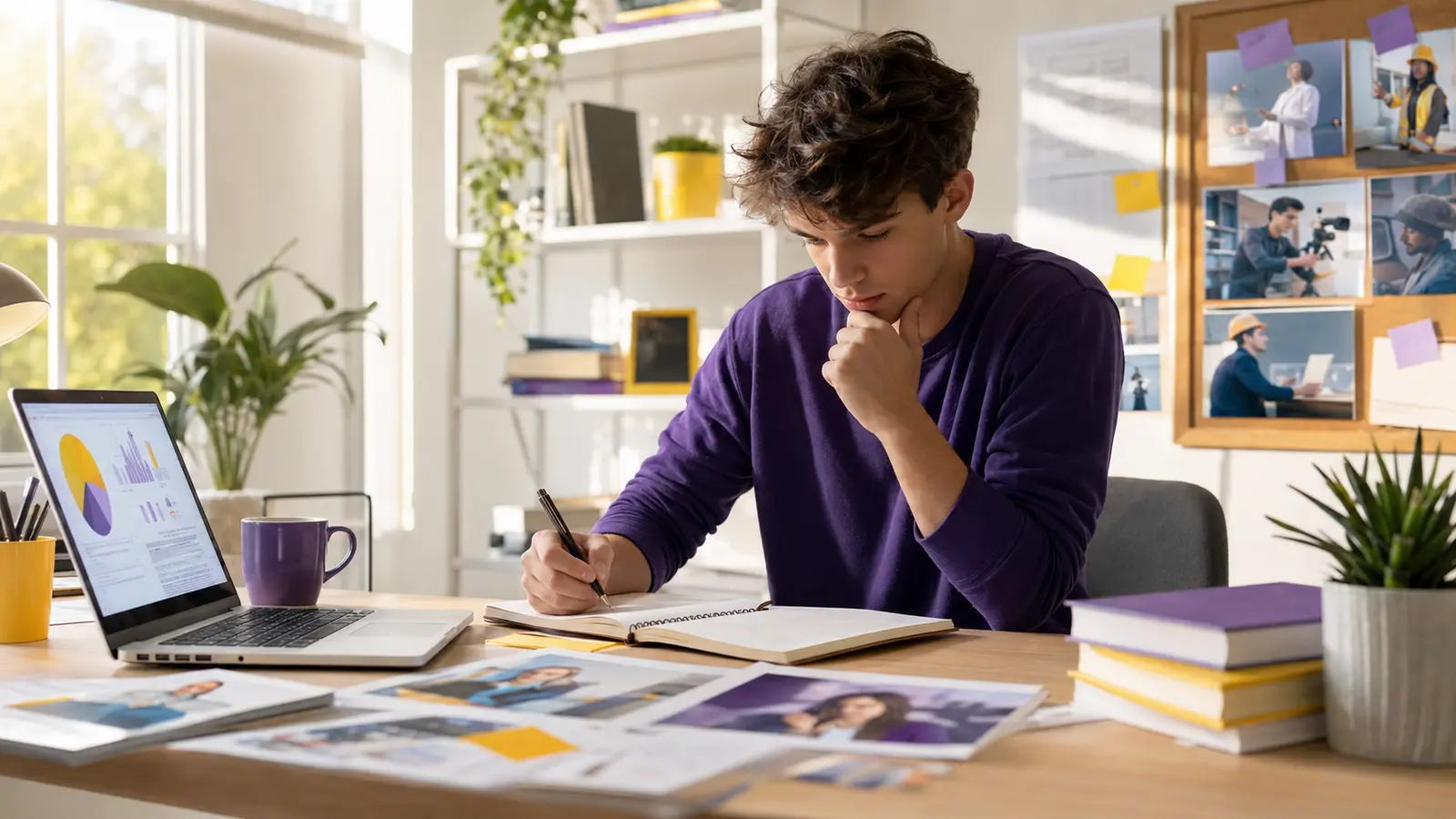 Student learning how to research a career before choosing it