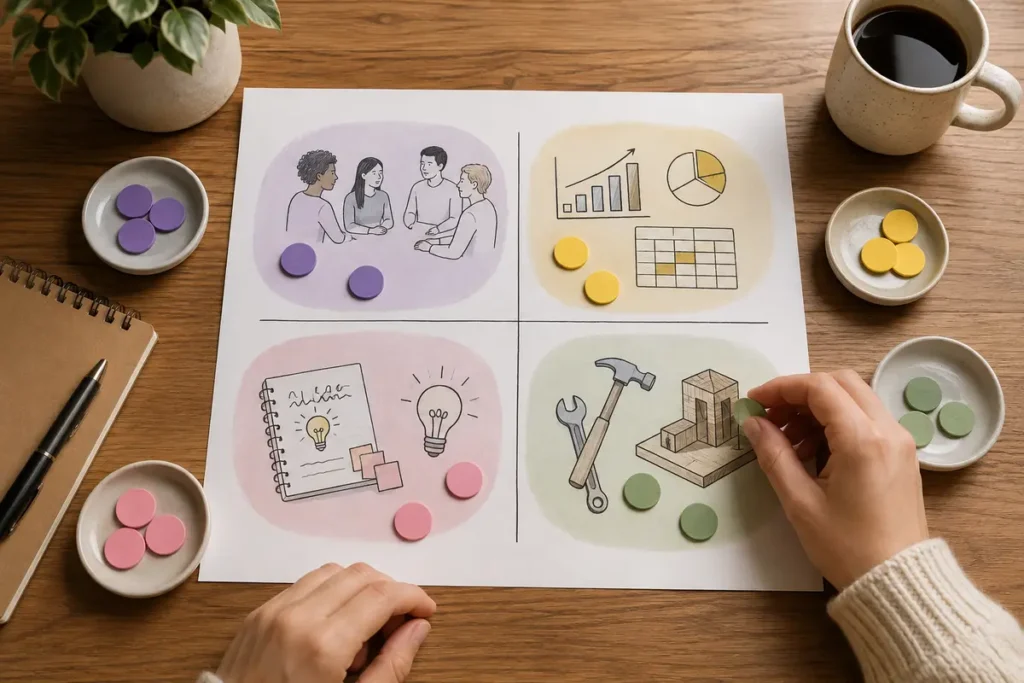 People data ideas and things career-interest mapper with four preference quadrants