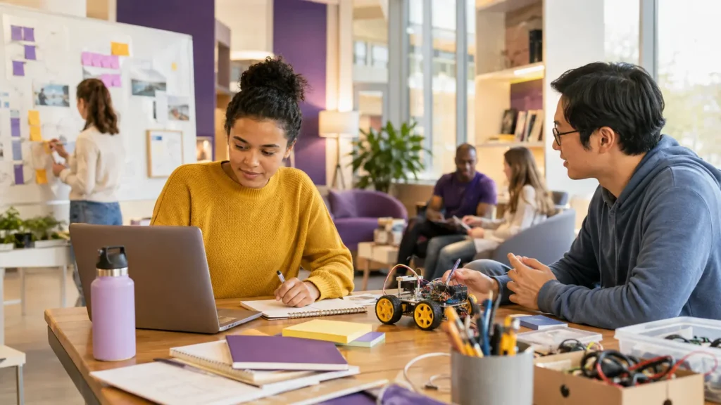 Student using a pre-graduation career exploration menu