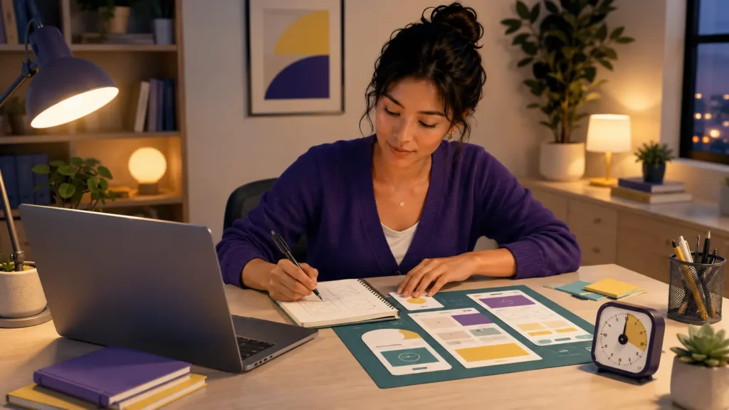Professional completing a realistic side project to test a new career before quitting