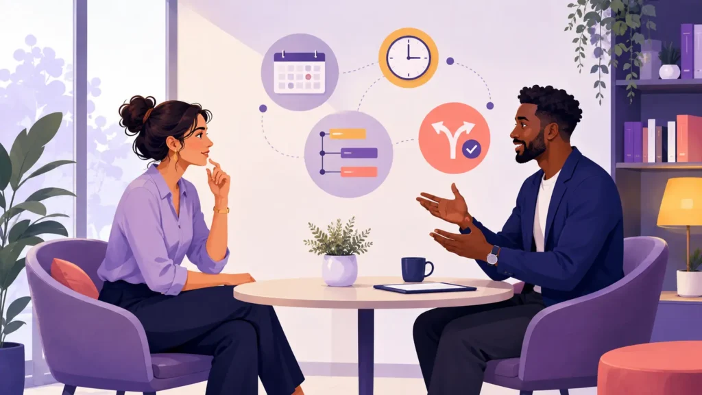Candidate asking practical questions about autonomy during a job interview