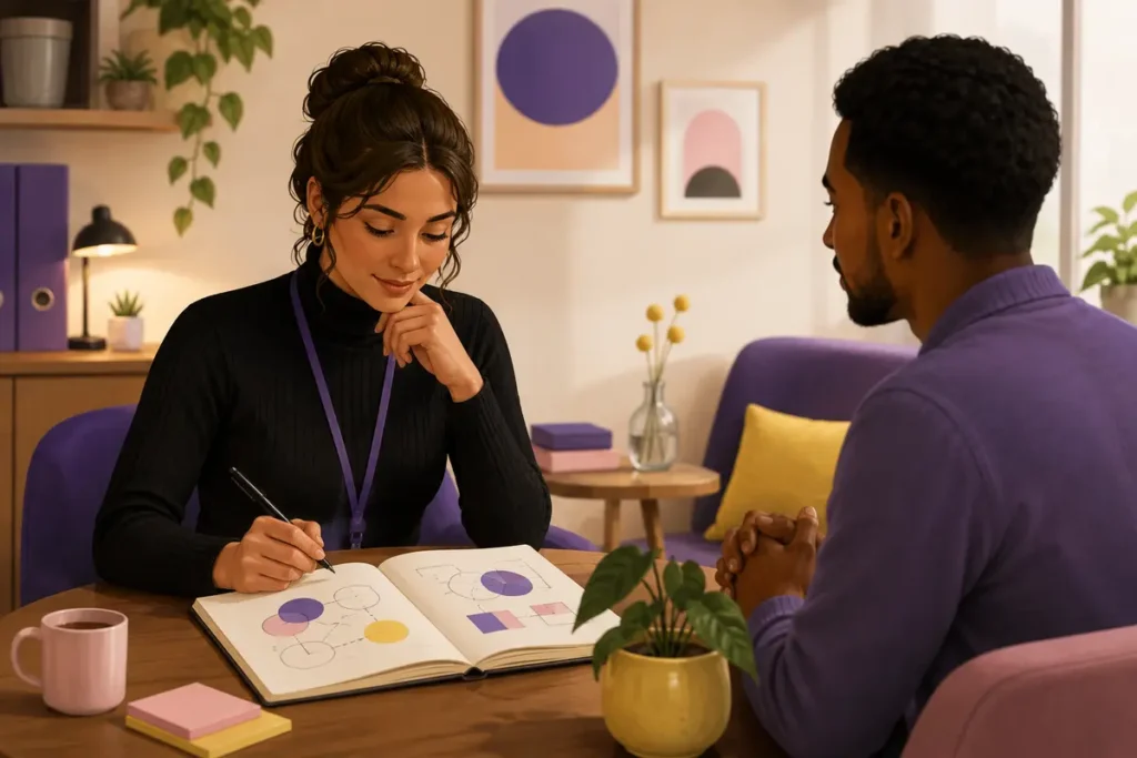 Thoughtful professional using listening and preparation in a people-focused role
