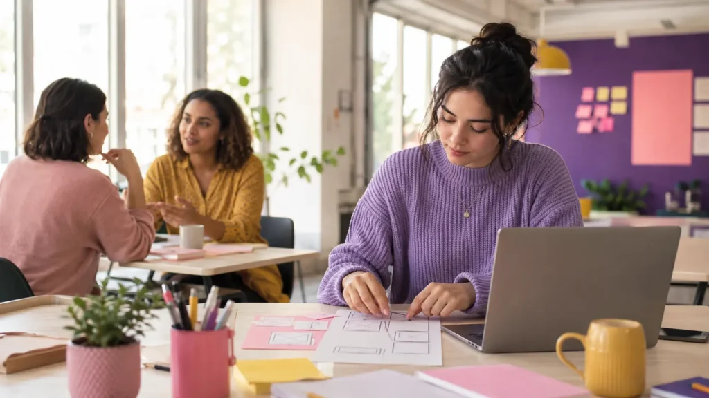 Young adult testing career matches through a conversation and small project