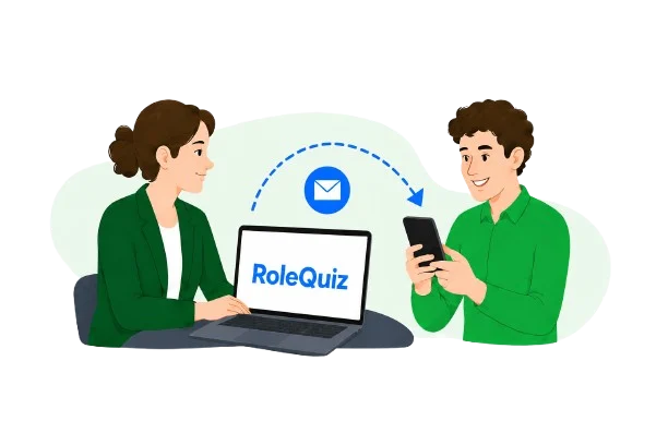 An employer sending a RoleQuiz assessment before day one.